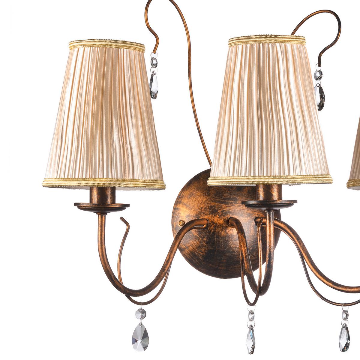 Wandleuchte Delia Cognac L: 56 cm 6w - Cognac, KONVENTIONELL, Glas/Textil (56/37/40cm)
