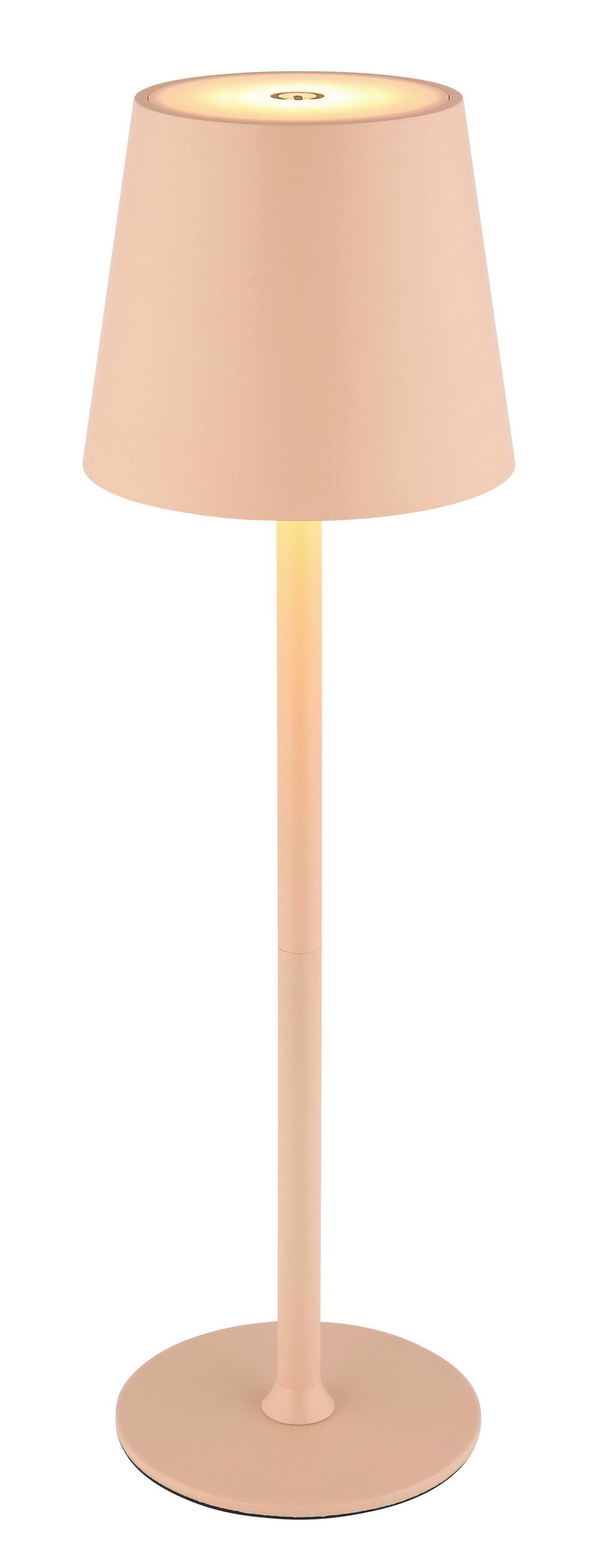 Akku-Tischleuchte 58438p 2 Höhen Montierbar - Rosa/Weiß, Trend, Kunststoff/Metall (10,6/36cm) - Globo