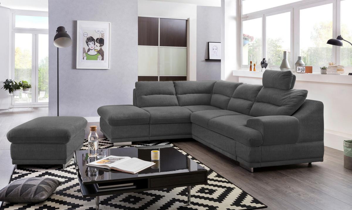 Wohnlandschaft Seaside - Chromfarben/Dunkelgrau, KONVENTIONELL, Textil (217/264cm) - MID.YOU
