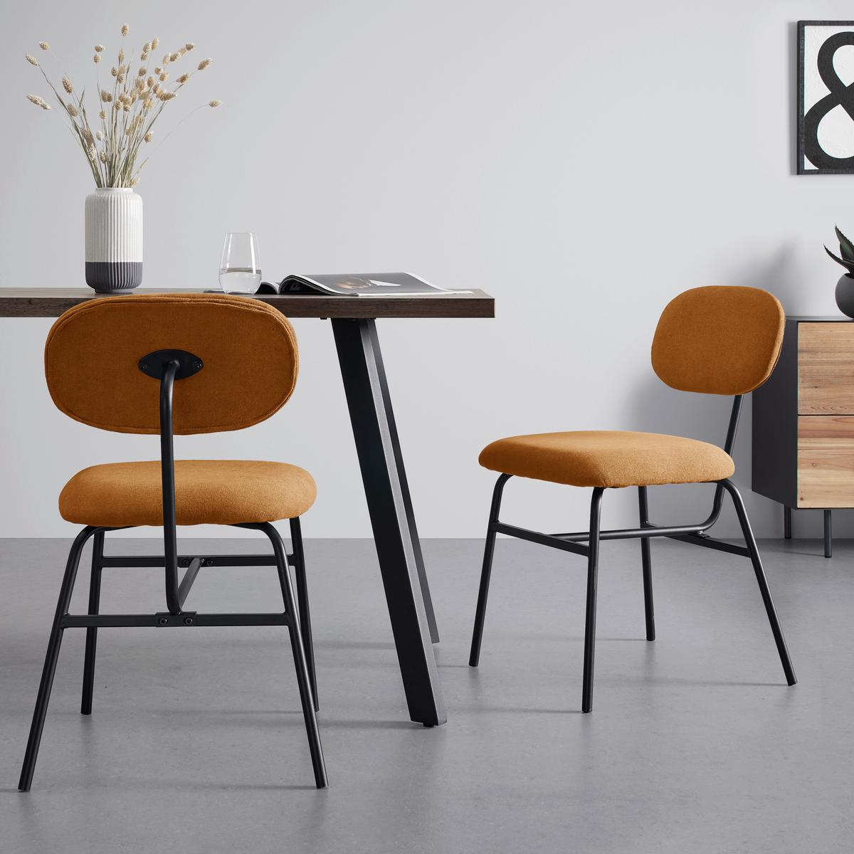 Sada 2ks židlí PINO oranžová - oranžová/černá, Moderní, kov/dřevo (46/80/55cm) - PBJ