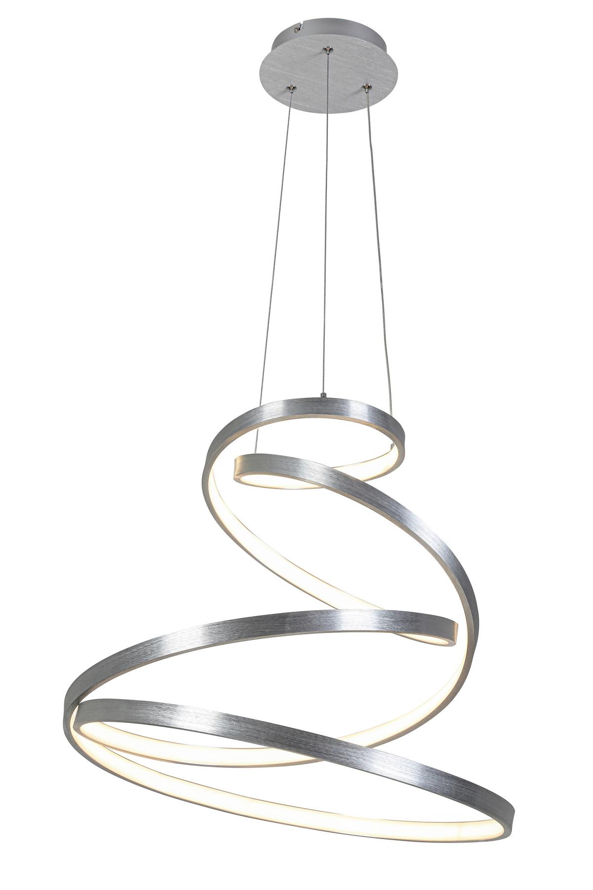 ZÁVESNÉ LED SVIETIDLO SILVI - strieborná, Modern, kov/plast (50/120cm) - Mömax