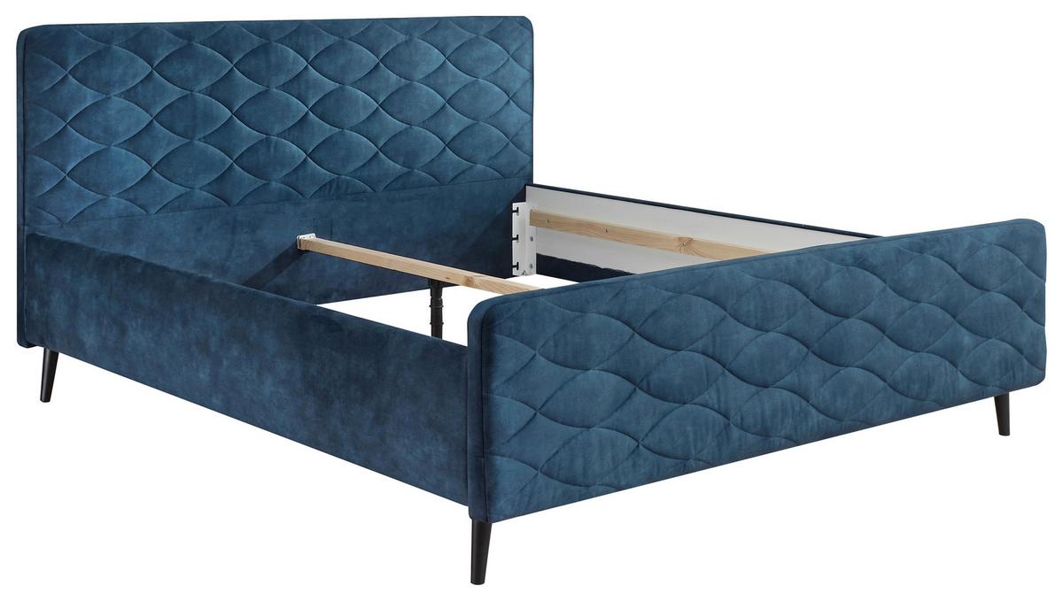 Polsterbett Mario A 180x200 Dunkelblau - Dunkelblau, Basics, Holzwerkstoff/Textil (180/200cm) - MID.YOU
