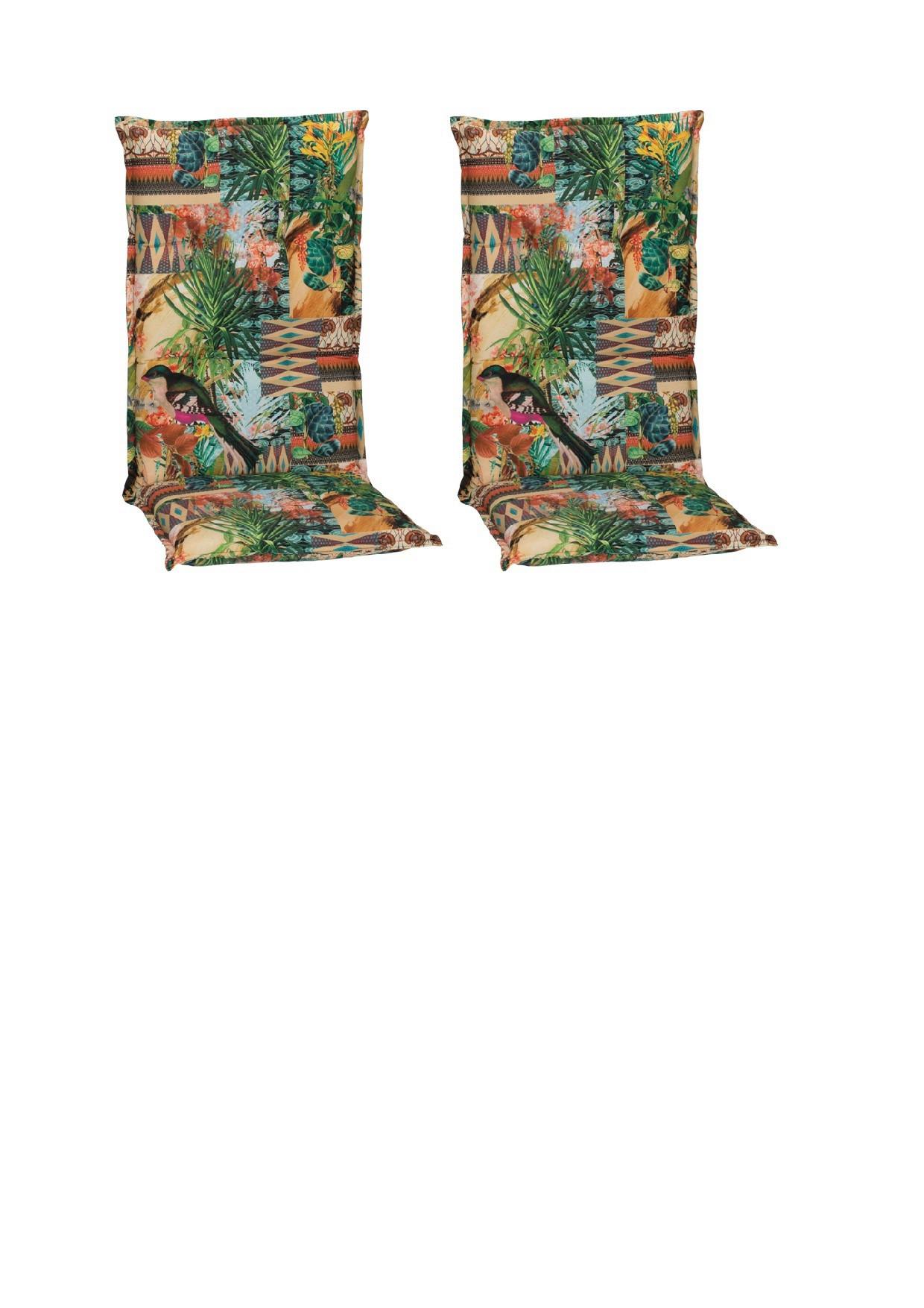 Hochlehner Auflage 2er-Set Texas 118x46x8cm Grün - Grün, Basics, Textil (118/46/8cm) - Gardenson