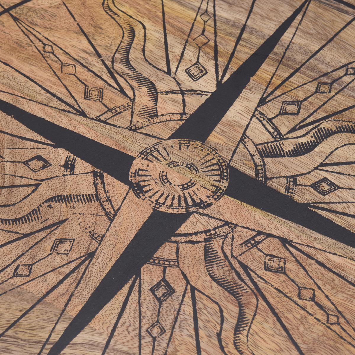 Konferenční stolek NAVIS mangové dřevo - černá/přírodní barvy, Natur, kov/dřevo (70/70/45cm) - Mömax