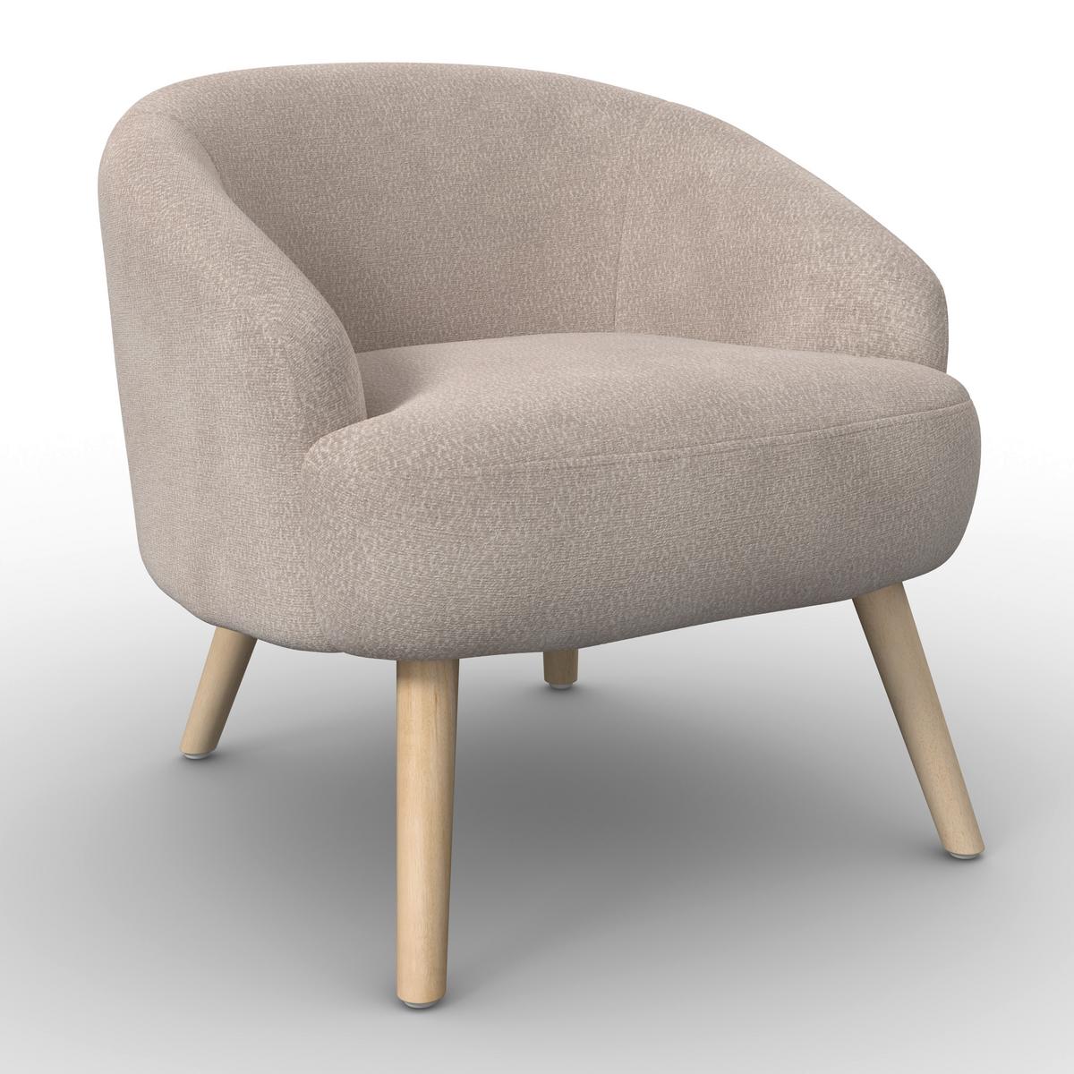 Relaxační křeslo SONJA, krémová žinylka, max.140 kg - krémová/přírodní barvy, Moderní, dřevo/textil (71/69/68cm) - Bessagi Home