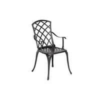Gartensessel Rhodos Aluminium Graphit - Graphitfarben, ROMANTIK / LANDHAUS, Metall (50/55/88cm) - Gardenson