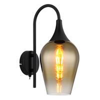 Wandleuchte 15552w2 - Klar/Goldfarben, Design, Glas/Metall (15/36cm) - Globo