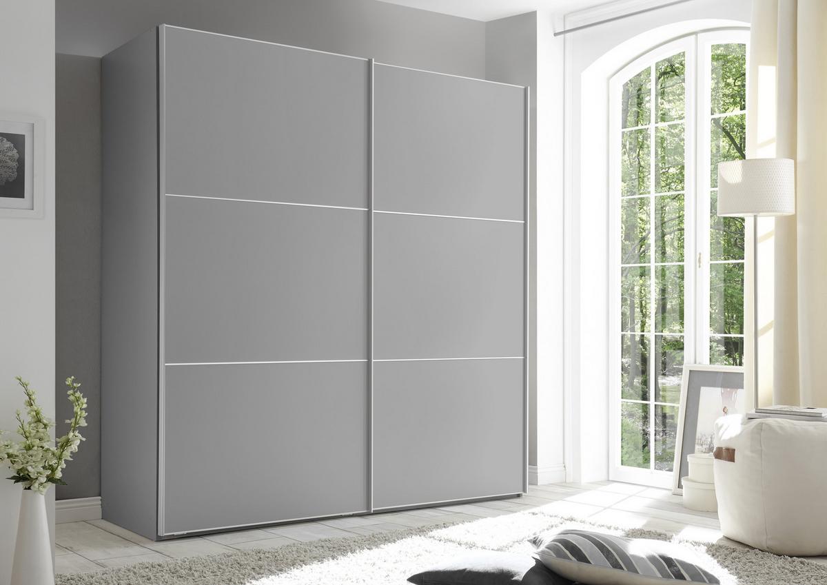 Schwebetürenschrank 188cm Includo, Grau - Grau, MODERN, Holzwerkstoff (188/222/68cm) - MID.YOU