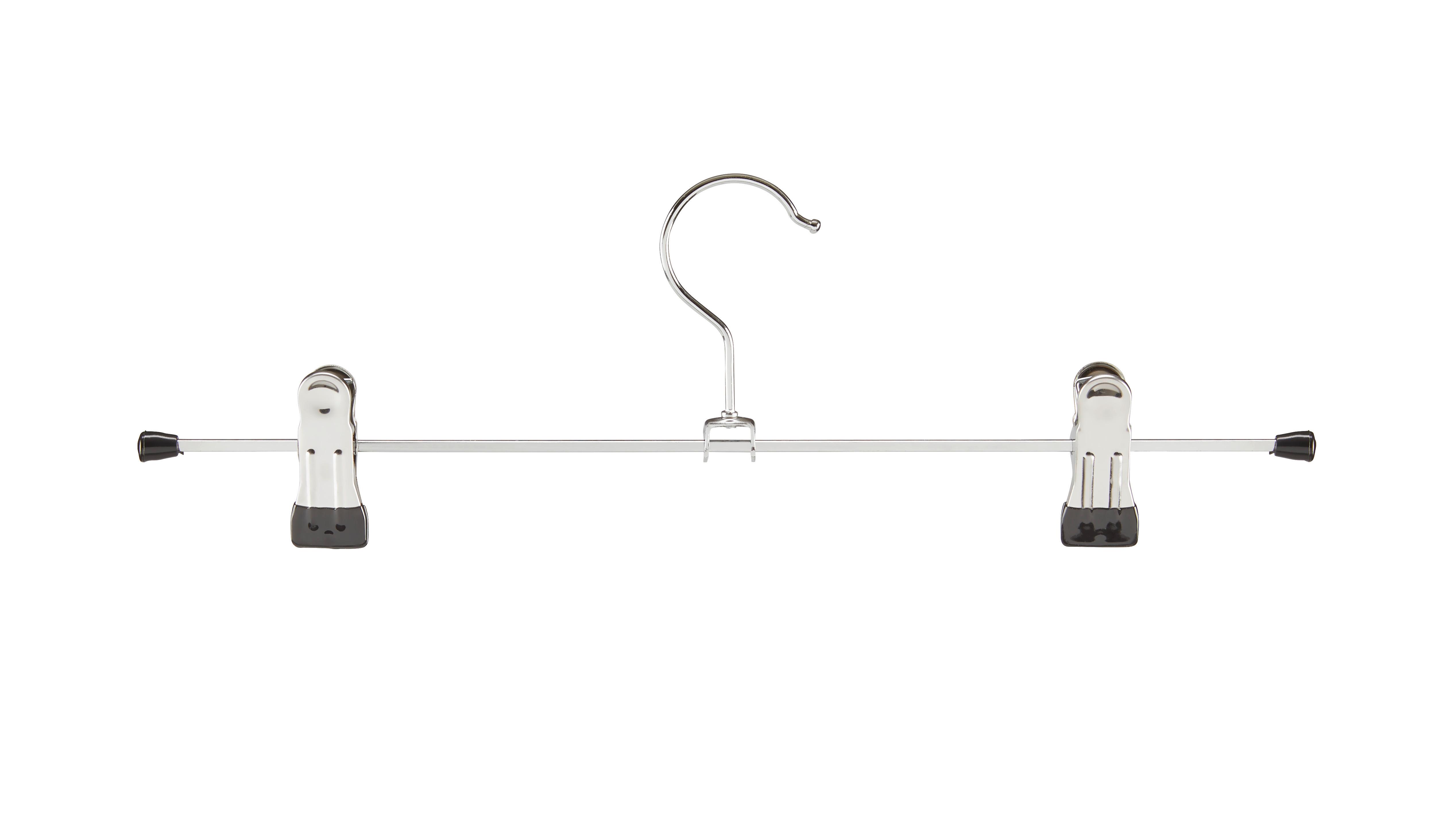 Hosenbügel Oskar 5er-Set - Silberfarben/Schwarz, Kunststoff/Metall (11/35cm) - Homezone