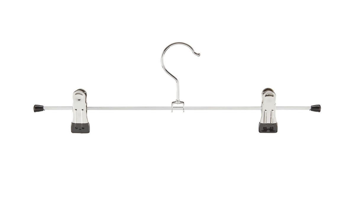 Hosenbügel Oskar 5er-Set - Silberfarben/Schwarz, Kunststoff/Metall (11/35cm) - Homezone