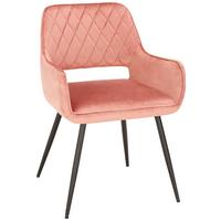 Židle Serafina Růžová - růžová/černá, Moderní, kov/dřevo (55/80,5/59,5cm) - Modern Living