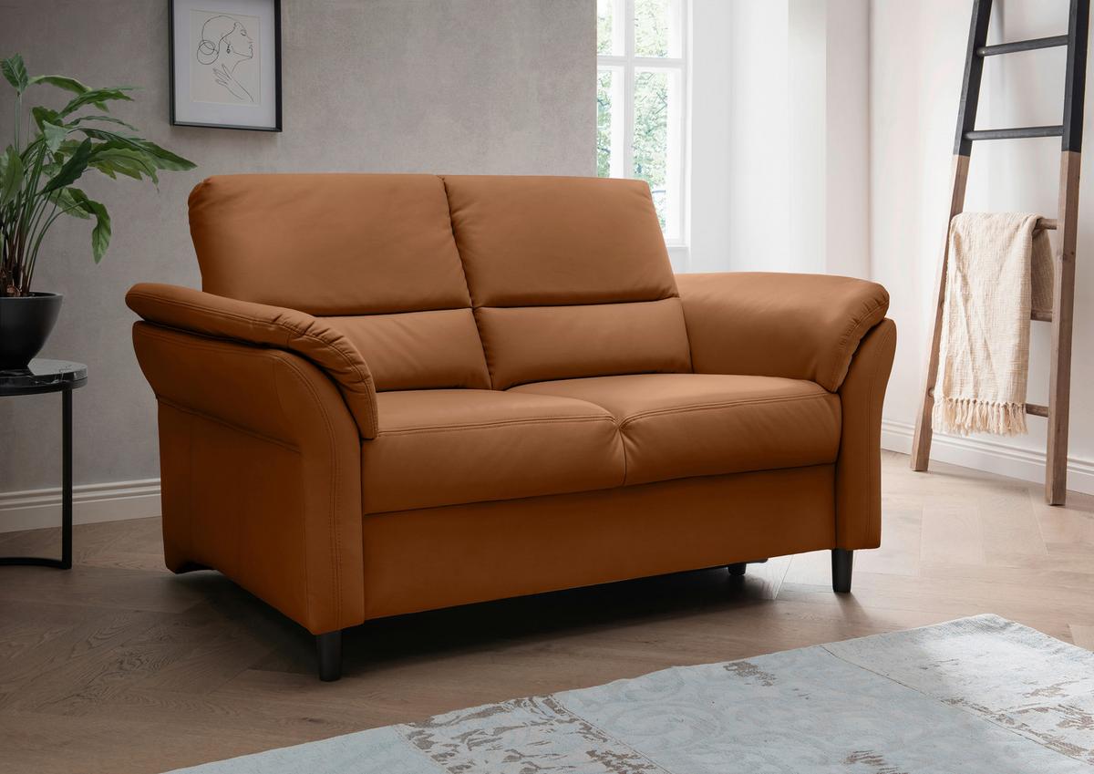 2-Sitzer-Sofa Cavoli, Cognac B: 147 cm - Cognac/Schwarz, MODERN, Textil (147/90/89cm) - Livetastic
