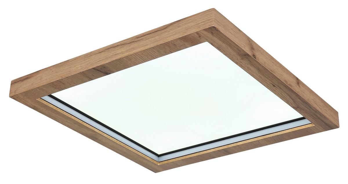 LED-Deckenleuchte 41374-24 - Dunkelbraun/Opal, Natur, Holzwerkstoff/Kunststoff (40/40/6,5cm) - Globo