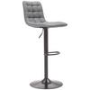 Barhocker Elias Grau höhenverstellbar, B: 42 cm - Schwarz/Grau, MODERN, Textil/Metall (42/109,5/52cm) - Livetastic
