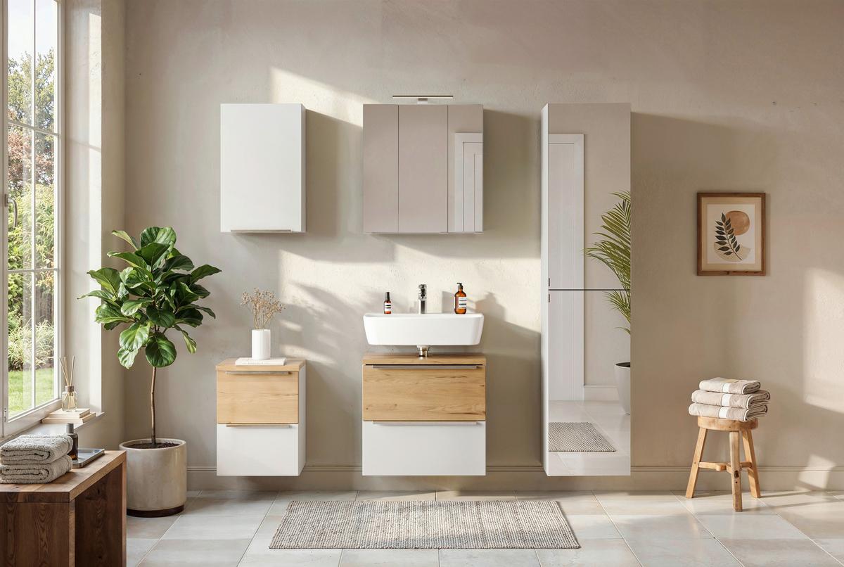 SPIEGELSCHRANK Verona Weiß B: 60cm - Weiß, Trend, Glas/Holzwerkstoff (60/64/20cm) - Held
