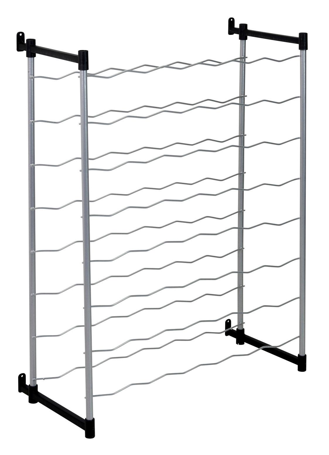 Weinregal Metall Silber 48 Flaschen 58x83 cm Merlot - Silberfarben, MODERN, Metall (58/83/26cm)