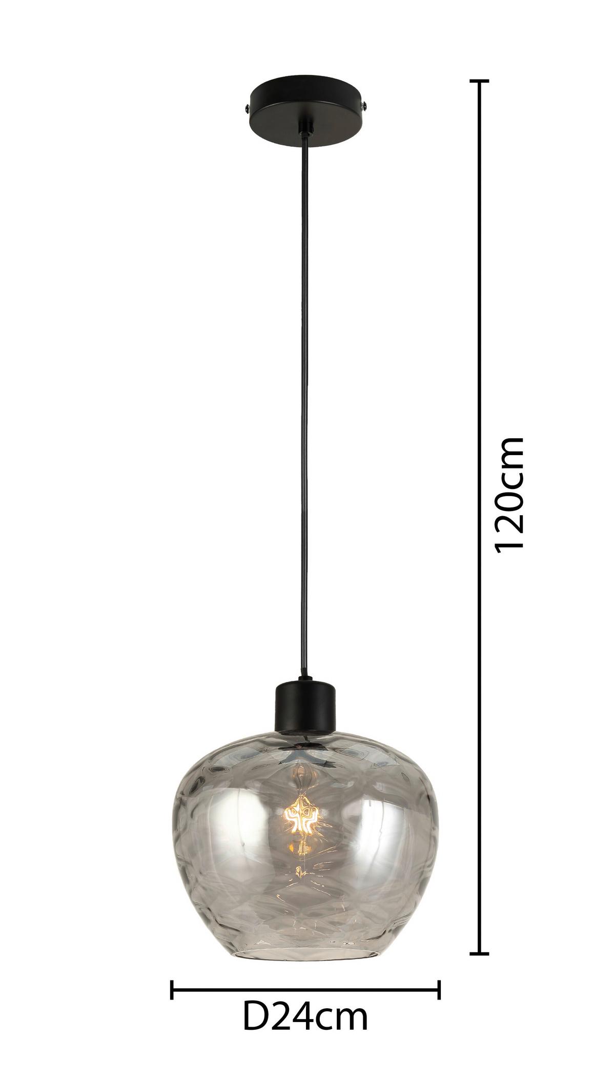 ZÁVĚSNÉ SVÍTIDLO RUZ - černá, Moderní, kov/sklo (24/120cm) - Modern Living