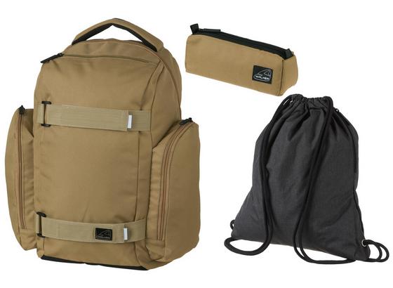 Schultaschenset Sand 3-teilig - Sandfarben/Schwarz, MODERN, Textil (32/44/22cm) - Walker Schultaschenset Sand 3-teilig - Sandfarben/Schwarz, MODERN, Textil (32/44/22cm) - Walker
