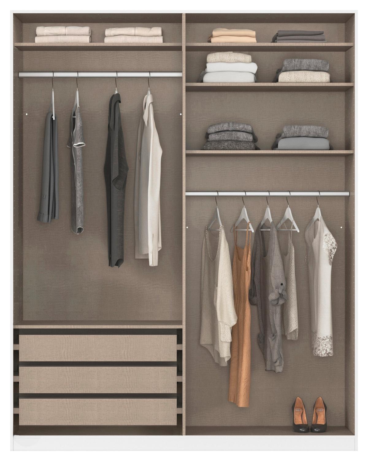 Kleiderschrank Safari mit Spiegel B: 181 cm - Champagner/Silberfarben, KONVENTIONELL, Holzwerkstoff (181/210/54cm)