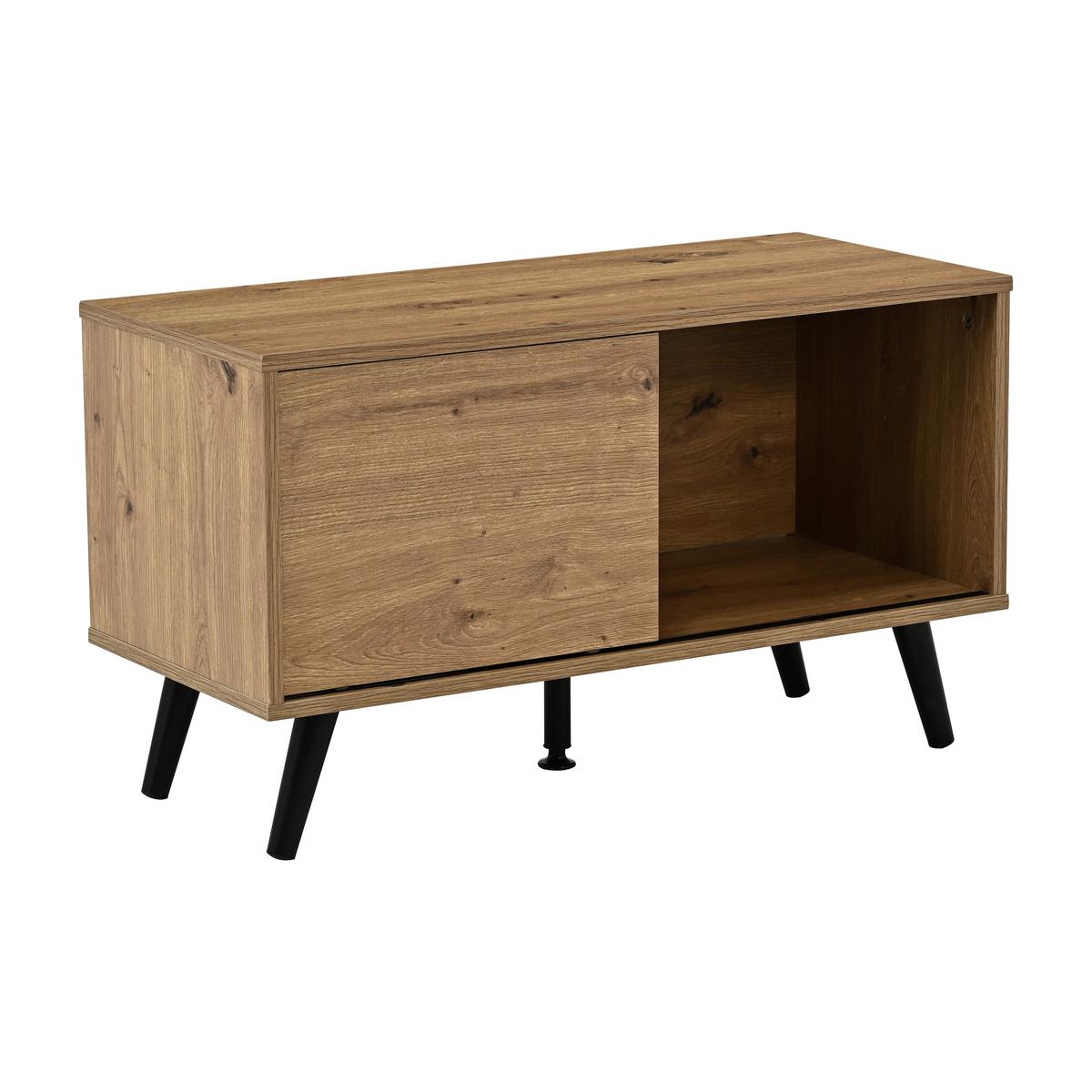 TV STOLÍK MOVE - čierna/dub artisan, Modern, kov/kompozitné drevo (80/46/35cm) - Based