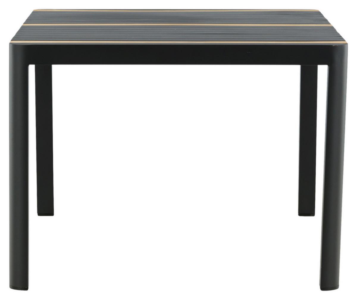Gartentisch Togo Teakholz/Metall L 90 cm - Schwarz, KONVENTIONELL, Holz/Metall (90/75/150cm) - Gardenson
