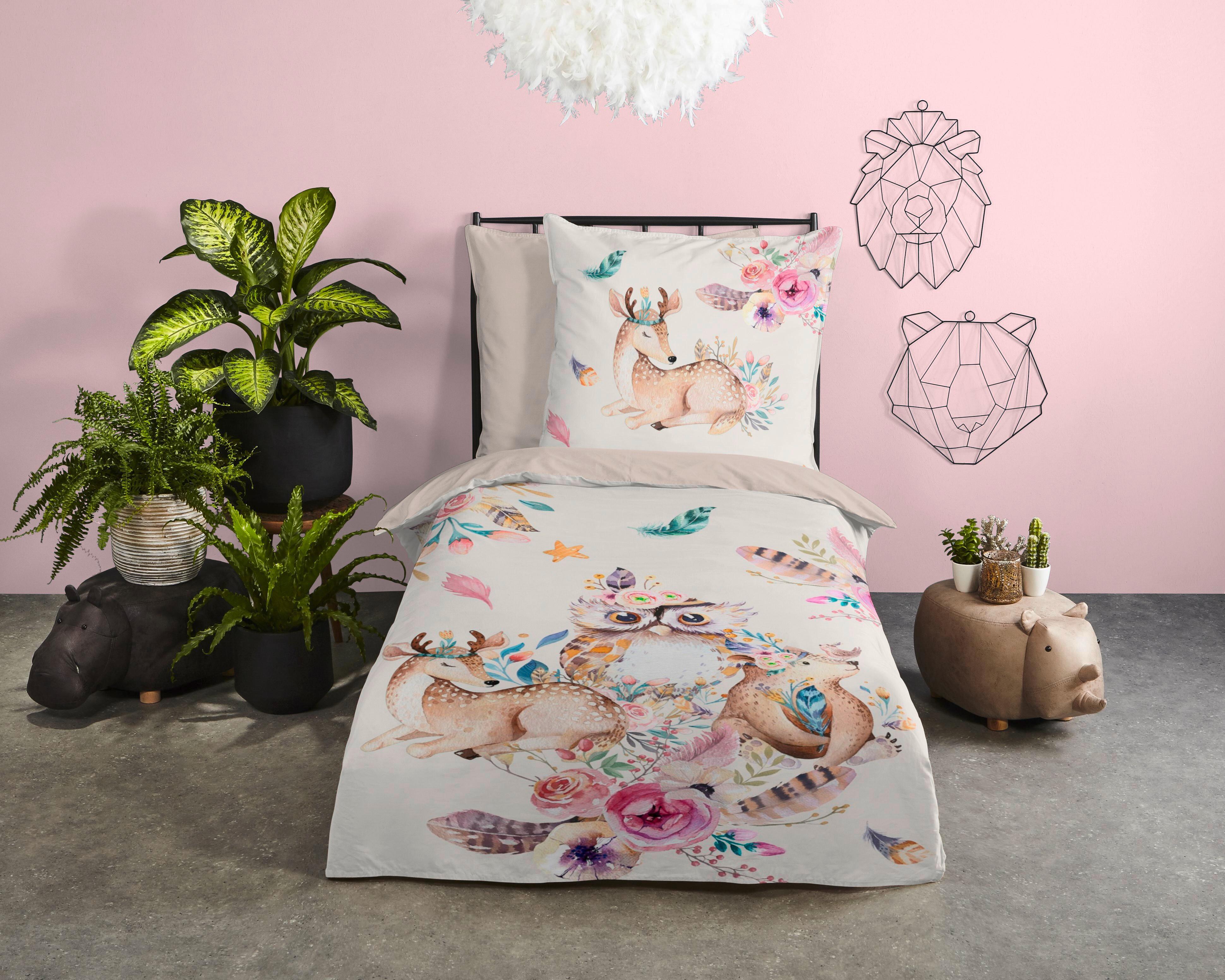 Jugendbettwäsche Meandra Multicolor 135x200 cm - Multicolor, Natur, Textil (135/200cm)