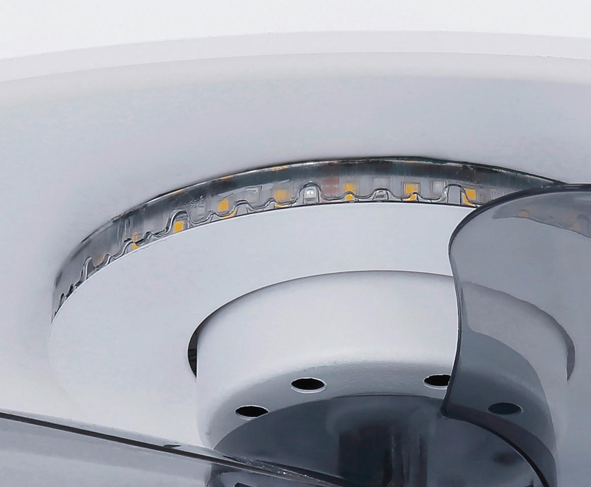 Deckenventilator Opal/weiß Led-Leuchte Fernbedienung - Opal/Weiß, Basics, Kunststoff/Metall (45/13cm) - Globo
