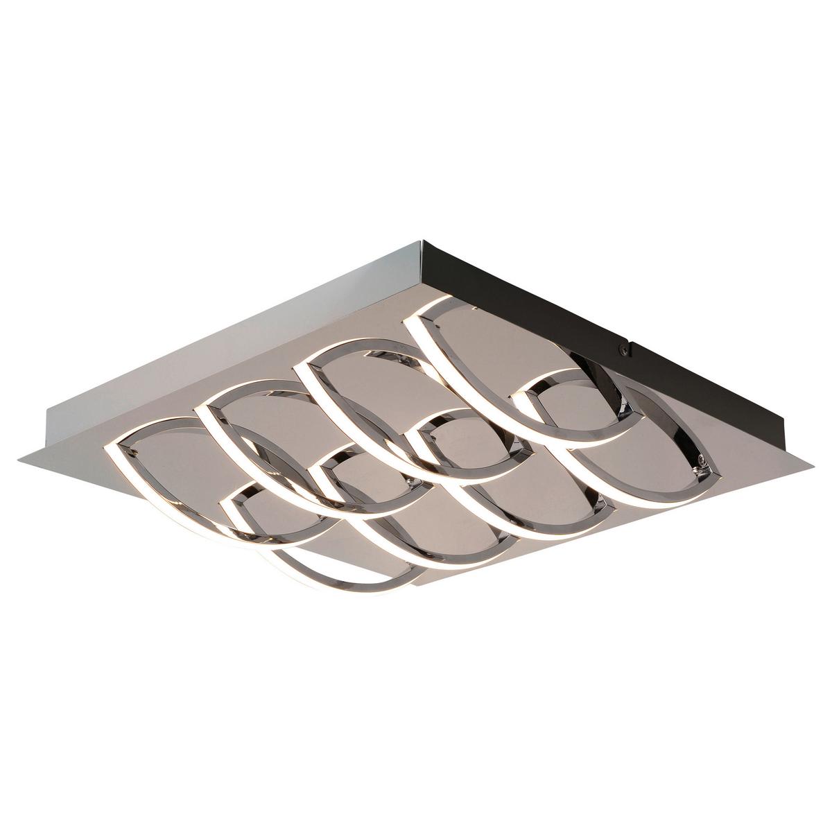LED-Deckenleuchte Mancheste L: 41 cm dimmbar - Chromfarben/Opal, Basics, Kunststoff/Metall (41/41/8,5cm) - Näve