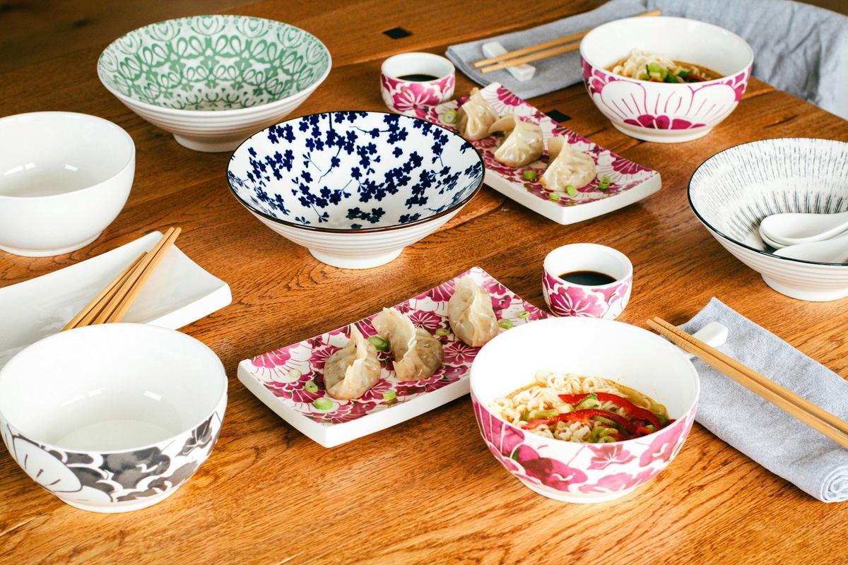 Chinesisches Tafelservice Porzellan 6 -Teilig. Blau/Weiß - Blau/Weiß, Basics, Keramik - Mäser