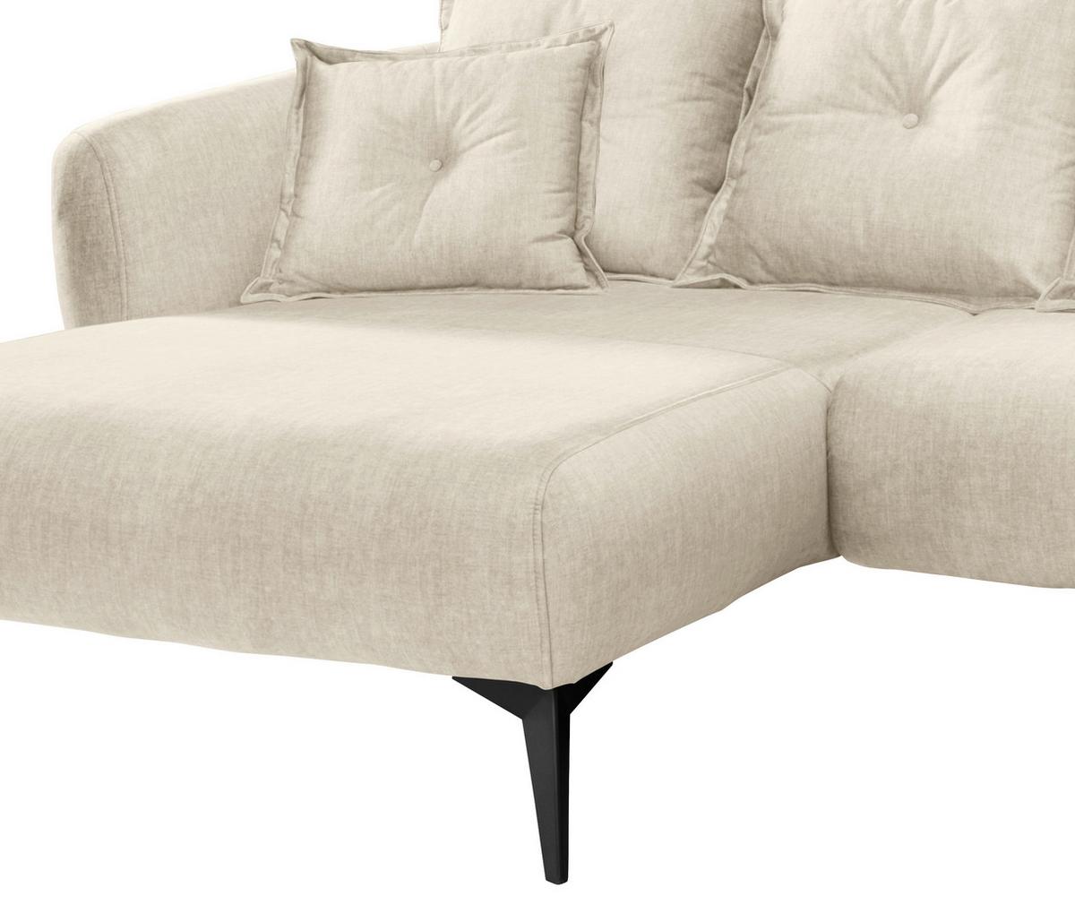 Ecksofa Baggio Beige, Schwarz, S: 162x277 Cm - Beige/Schwarz, MODERN, Textil (162/277cm) - Livetastic