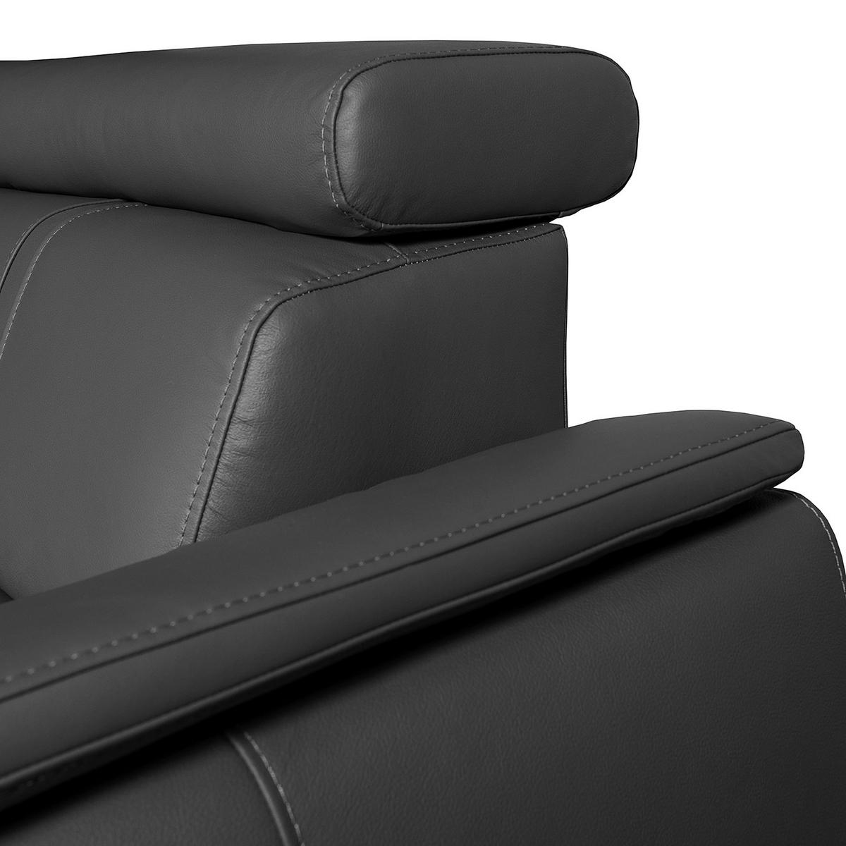 Ecksofa City Schwarz B: 193x265 cm - Wengefarben/Schwarz, Design, Leder (193/265cm) - Livetastic