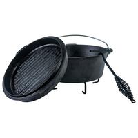 Dutch-Oven-Set Gusseisen Ø31,5 mm Topfuntersetzer Deckelheber - Schwarz, Basics, Metall (31,5cm)