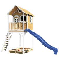 Spielhaus Romy Blau/braun/weiß B: 420 Cm - Blau/Braun, KONVENTIONELL, Holz/Kunststoff (420/320/191cm) - Ambia Garden
