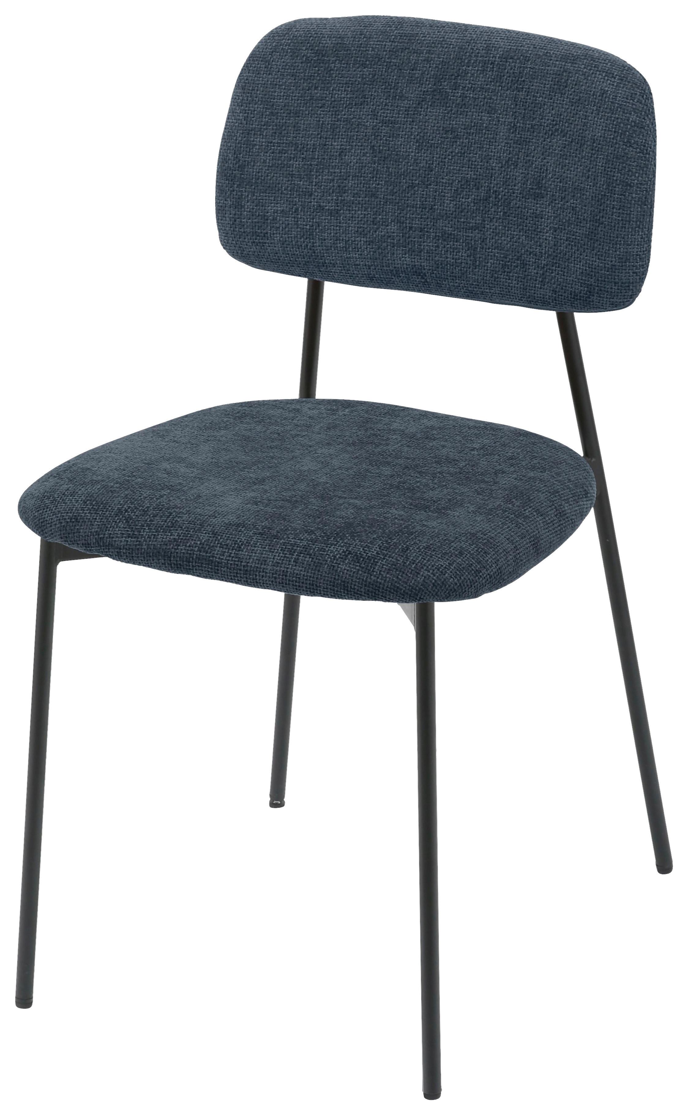 Vierfußstuhl Sören Giga-S - Blau/Schwarz, KONVENTIONELL, Textil/Metall (44/78/49cm)