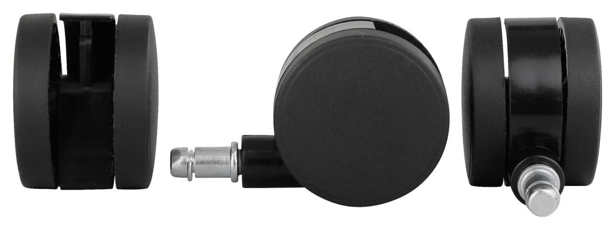 Bürostuhlrollen Ø 6 Cm Schwarz 5er-Set - Schwarz, Basics, Kunststoff (6cm) - MID.YOU