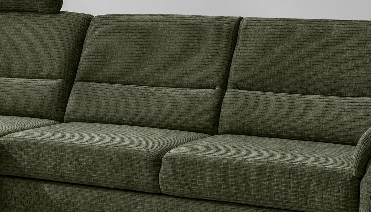 Ecksofa Cavoli, Olivgrün S: 176x279 cm - Schwarz/Olivgrün, MODERN, Textil (176/279cm) - Livetastic