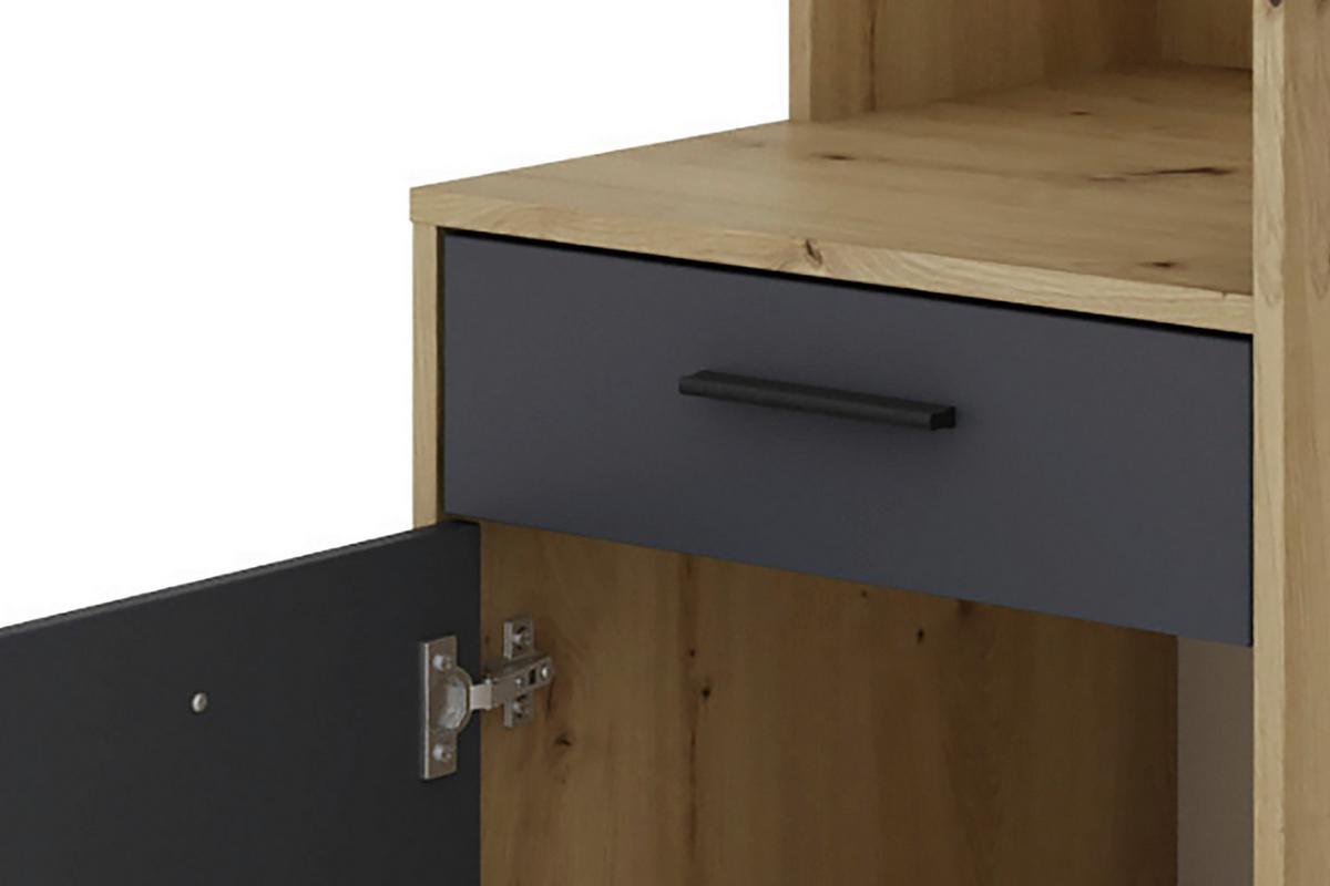Schreibtisch Louis - Anthrazit/Eiche Artisan, MODERN, Holzwerkstoff (140/55/89cm) - MID.YOU
