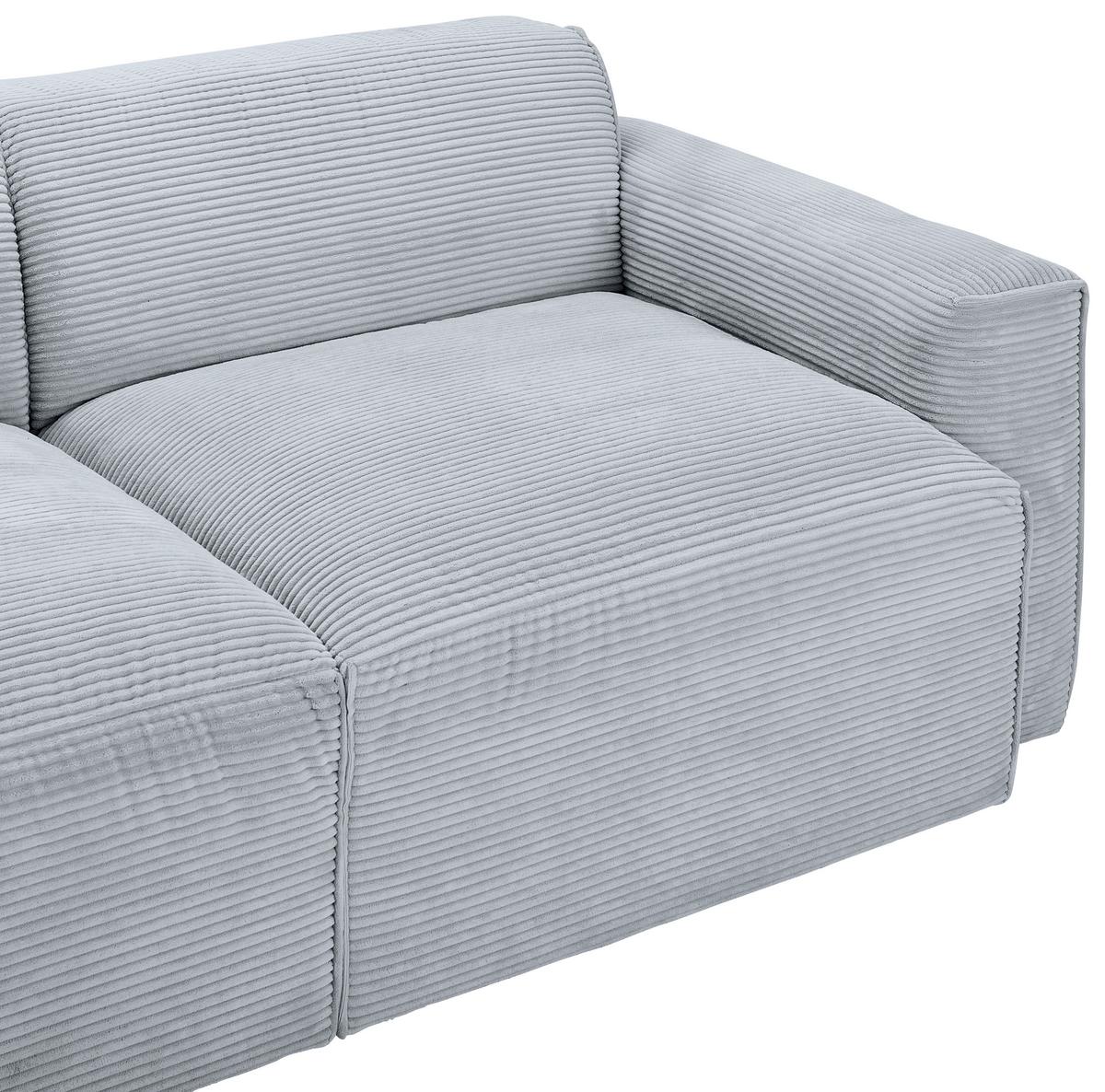 Ecksofa Mit Zierkissen Pearl Grau 196x303 Cm - Schwarz/Grau, Design, Textil (196/303cm) - Livetastic