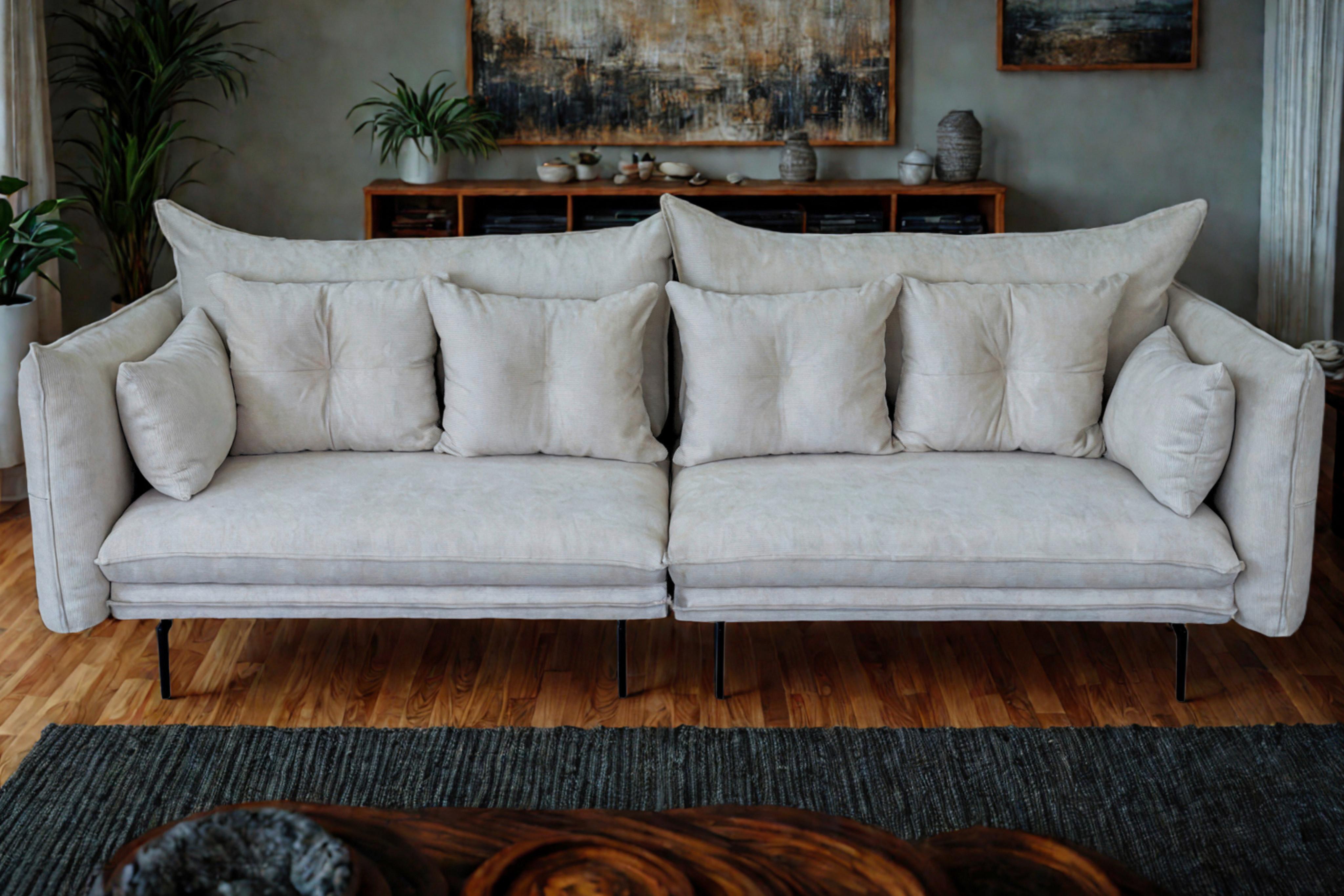 2-sitzer-sofa Sing Creme - Creme/Schwarz, Design, Textil (262/91/115cm) - MID.YOU