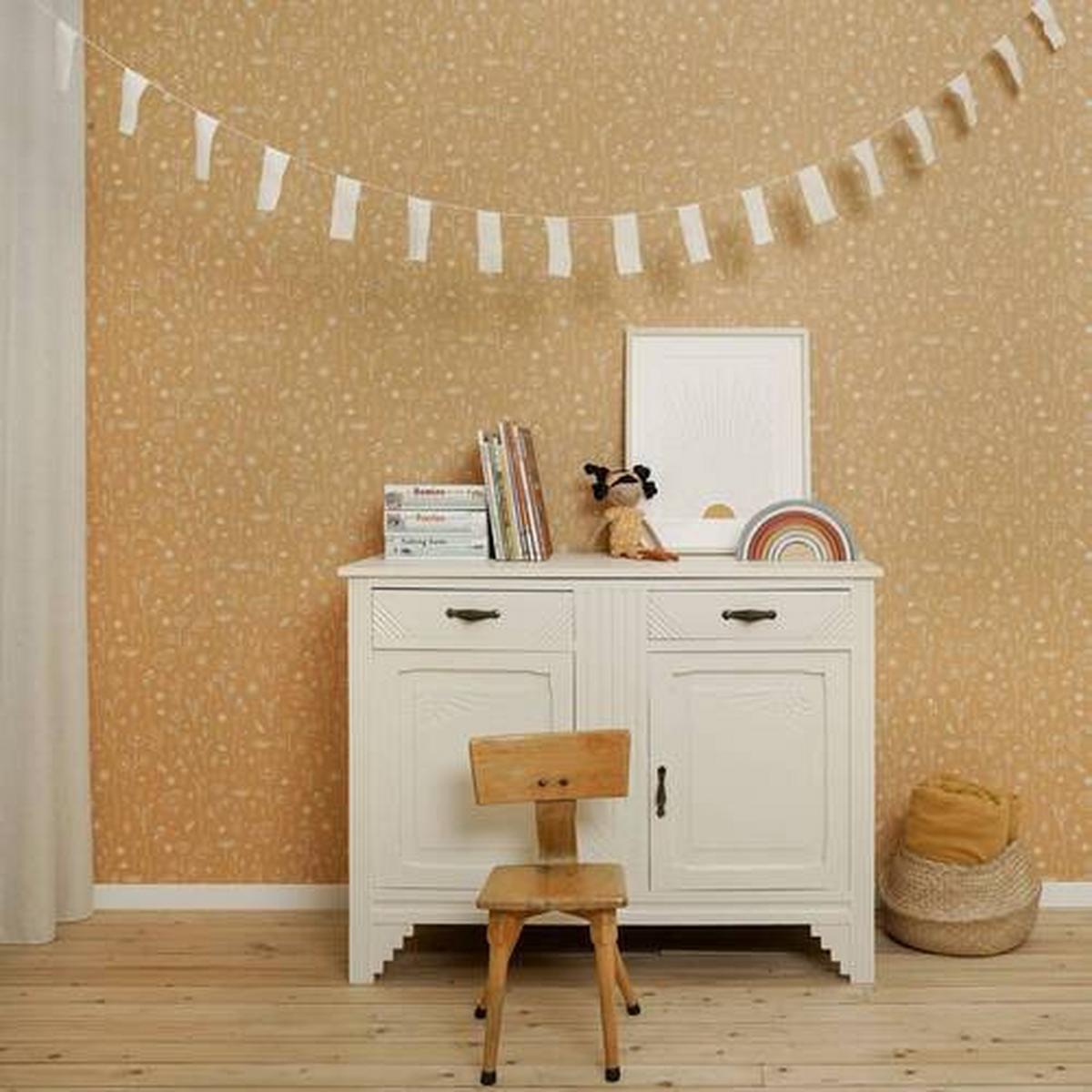 Vliestapete Wild Flowers Gelb - Gelb, Basics, Papier/Kunststoff (52/1005cm)