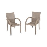 Stapelstuhl Modesto - Sandfarben/Grau, Basics, Kunststoff/Metall (57/90/64cm) - Gardenson