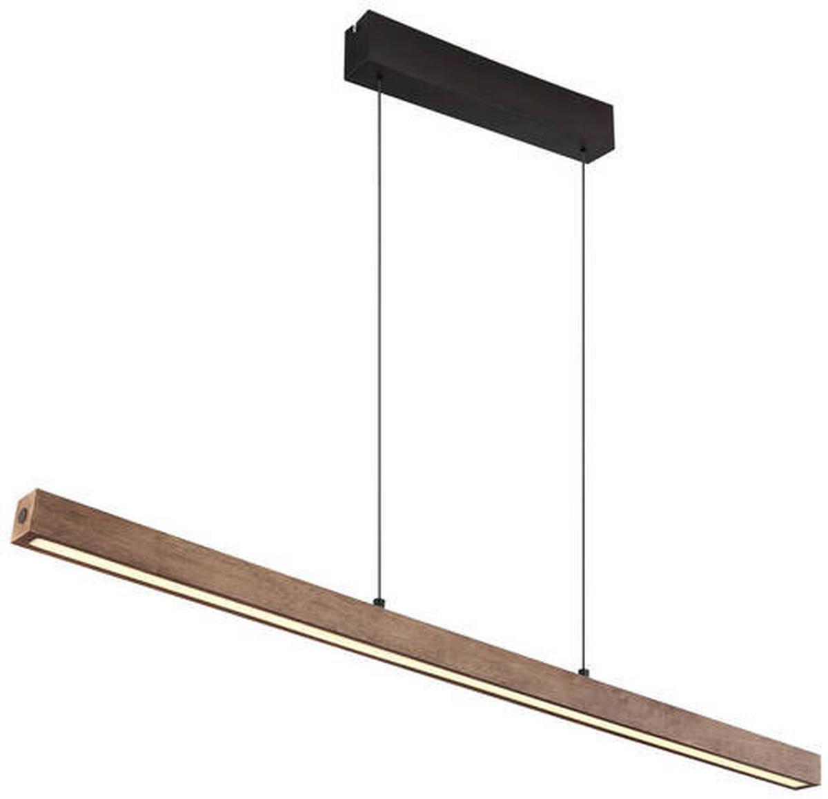 Led-hängeleuchte 17015 - Dunkelbraun/Opal, Natur, Holz/Kunststoff (115/4,5/150cm) - Globo