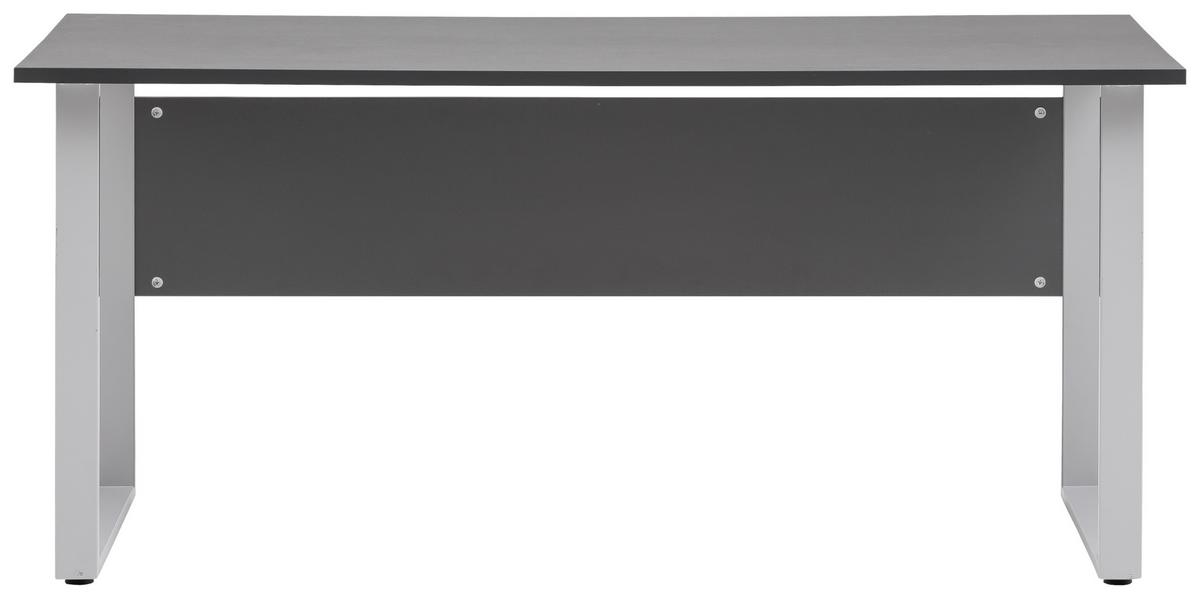 Schreibtisch B 160 H 73,2 cm Serie 1500 Anthrazit - Anthrazit/Alufarben, KONVENTIONELL, Holzwerkstoff/Metall (160/75/73,2cm) - MID.YOU