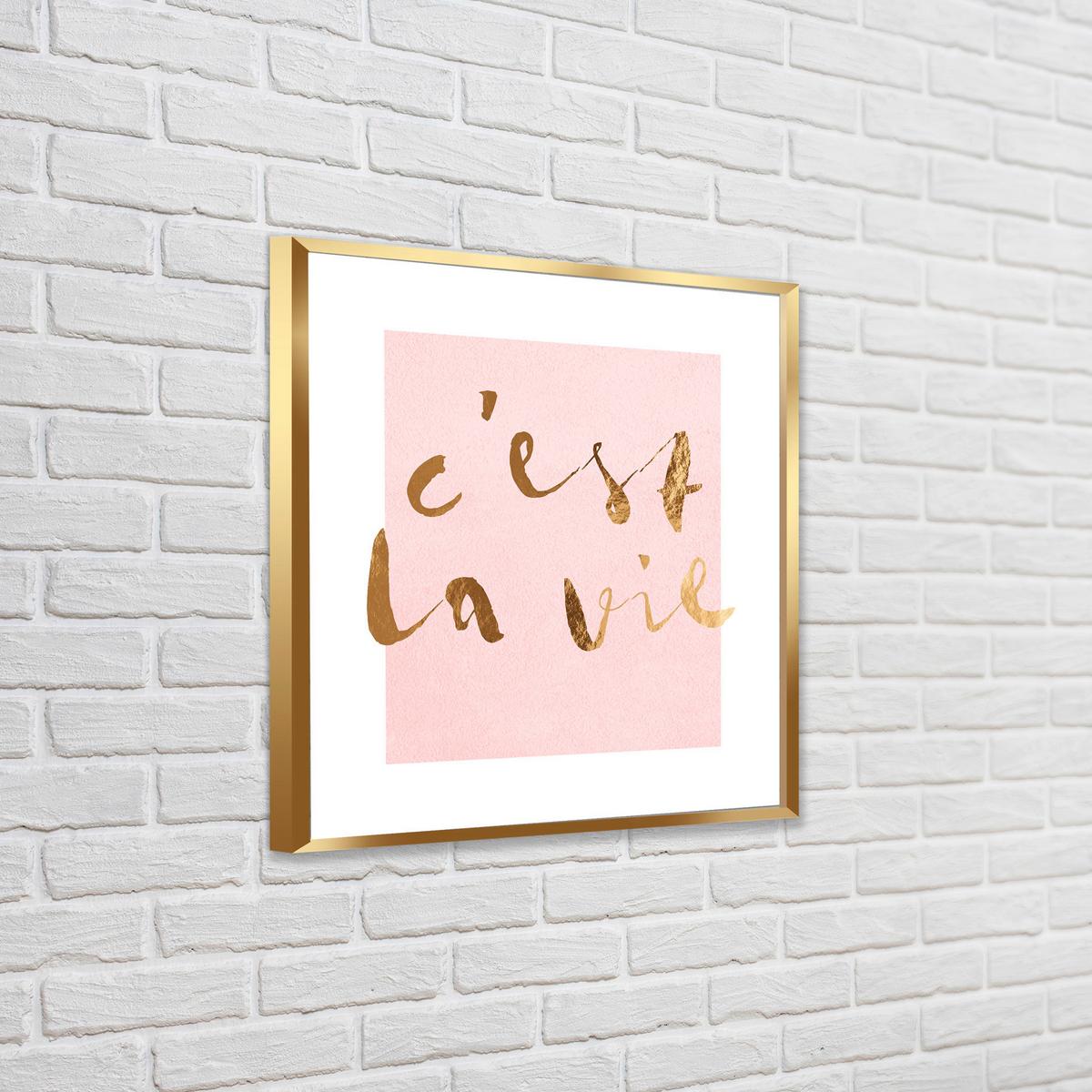 OBRAZ VOUS II - bílá/pink, kompozitní dřevo/papír (30/30cm) - Modern Living