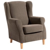 Ohrensessel Lorris - Hellbraun/Buchefarben, Design, Textil (77/103/86cm) - Max Winzer