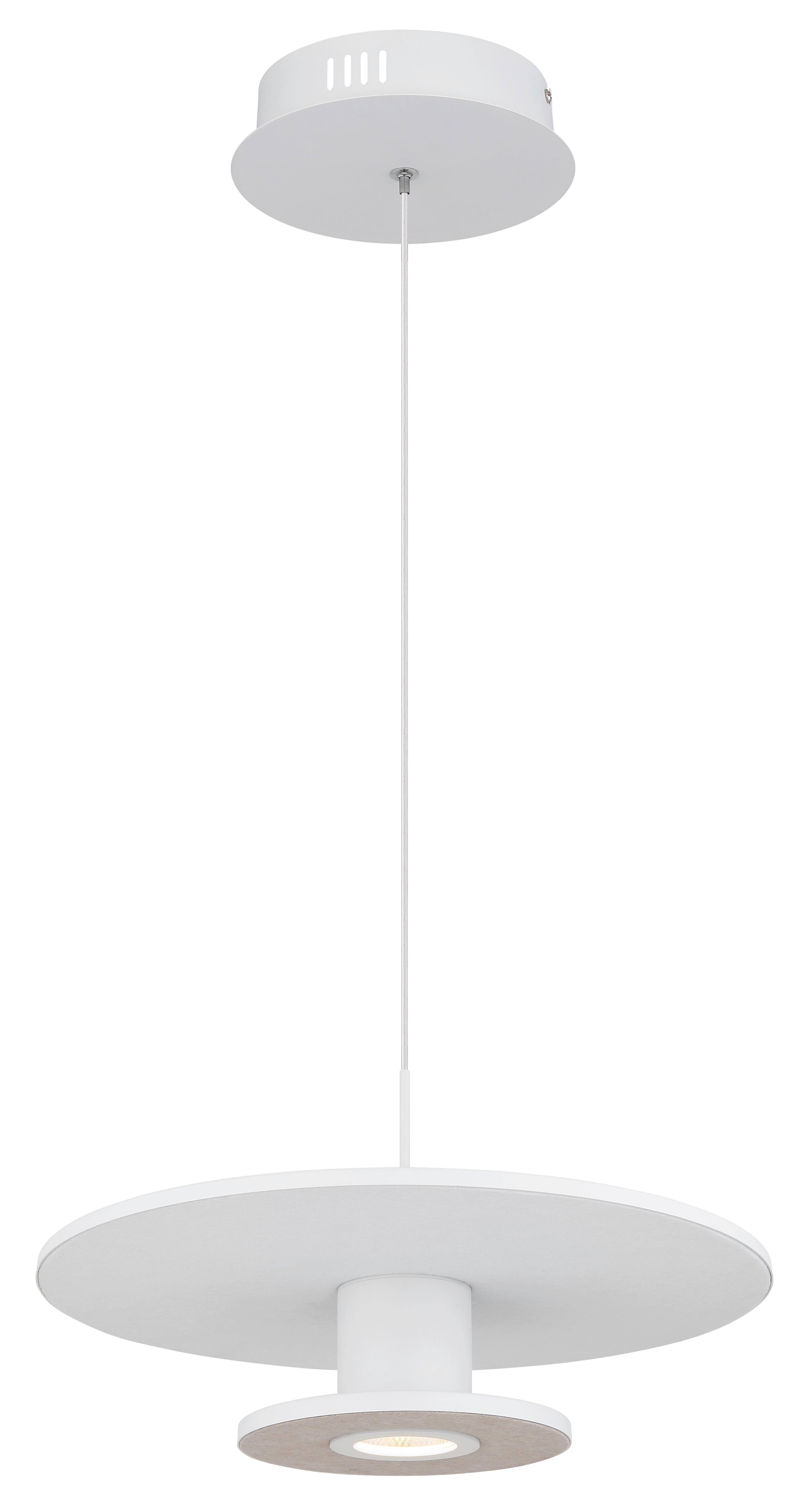 Led-hängeleuchte 15647w - Beige/Hellgrau, Basics, Kunststoff/Textil (38/150cm) - Globo