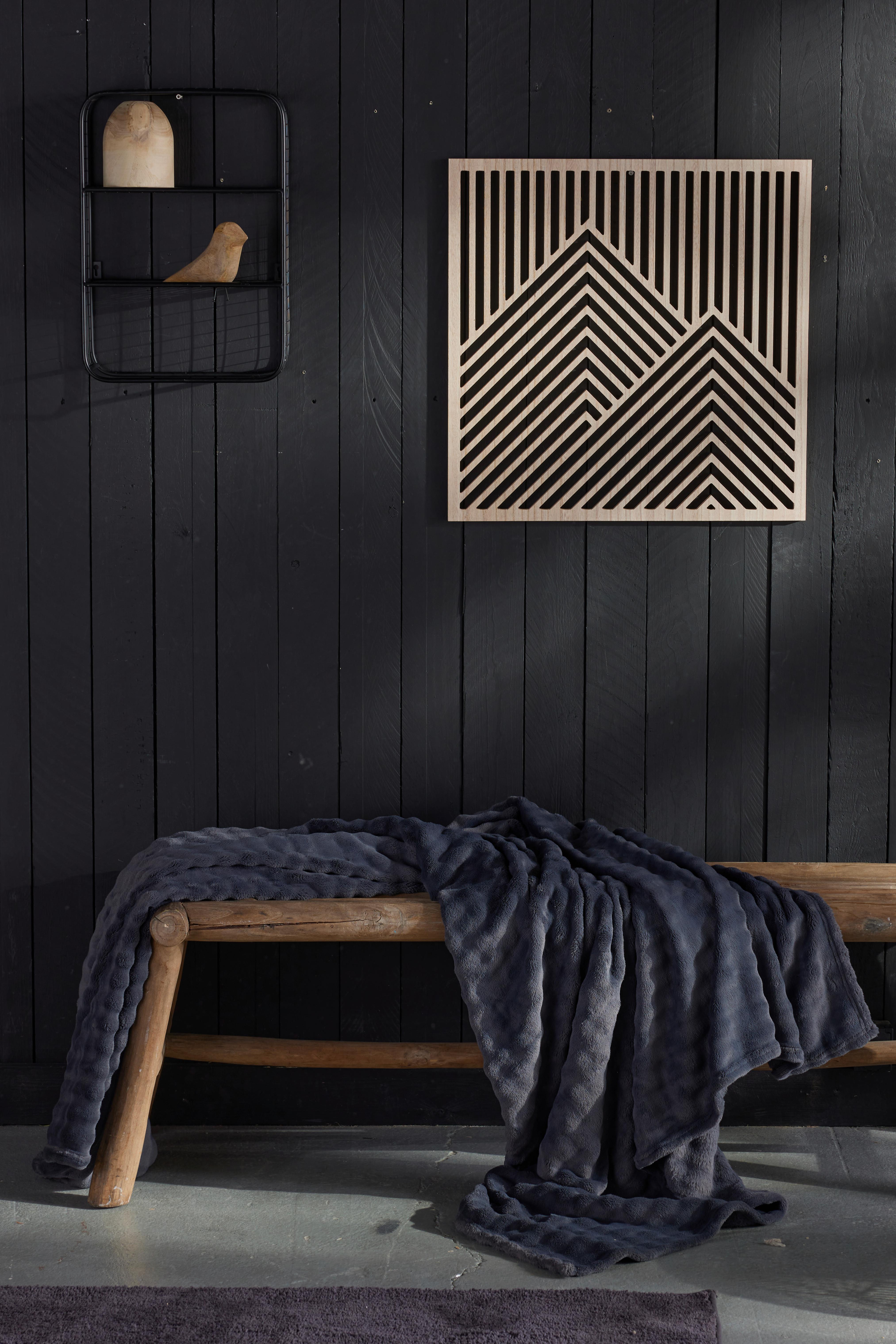 MÄKKÁ DEKA CHARCOAL - čierna, Modern, textil (180/220cm)