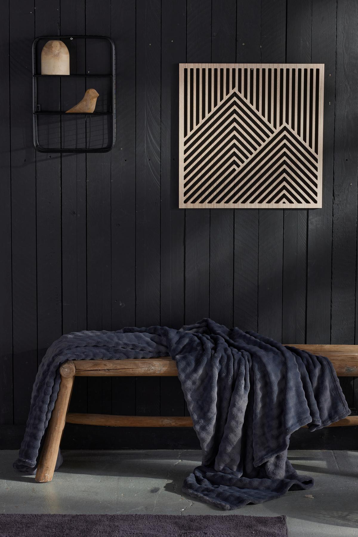 MÄKKÁ DEKA CHARCOAL - čierna, Modern, textil (180/220cm)