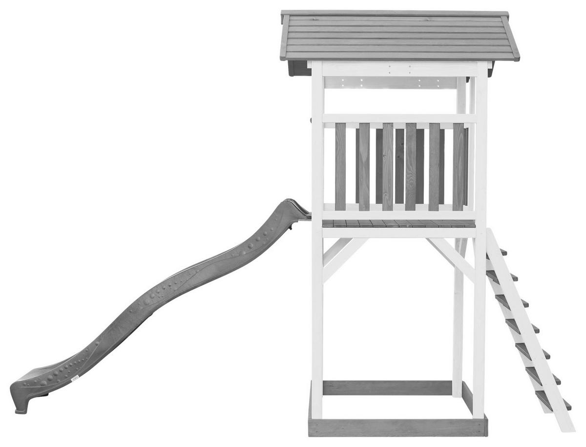Spielturm A025.120.82 - Weiß/Grau, KONVENTIONELL, Holz/Kunststoff (111,2/241,9/349cm) - Ambia Garden