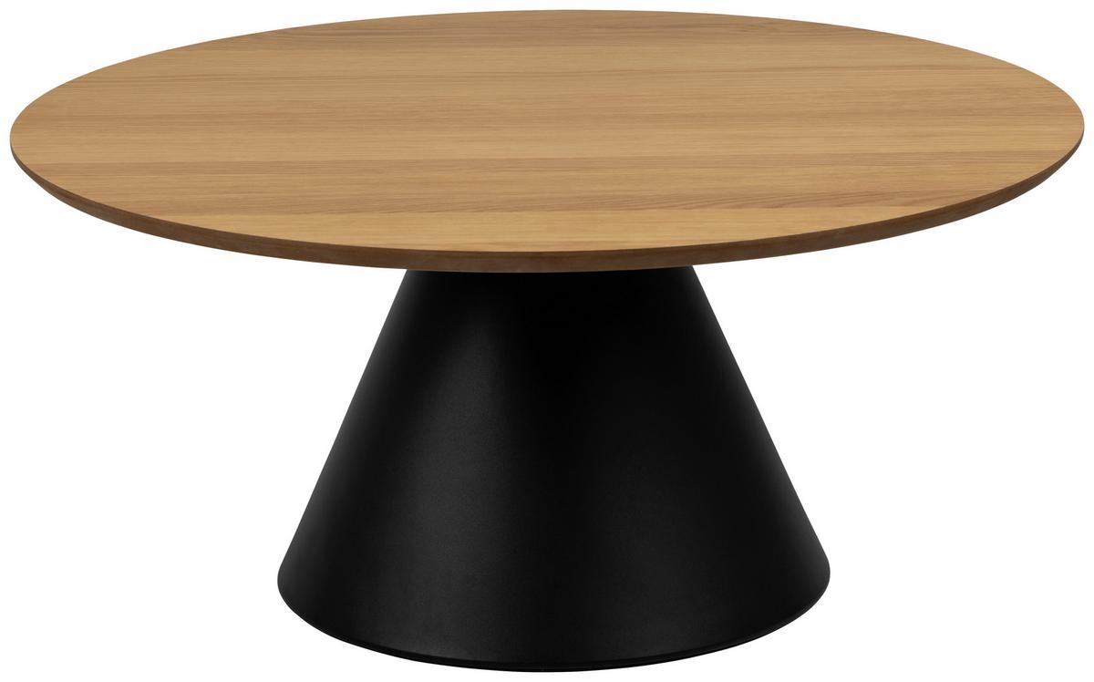 Konferečný stolík SOLI 85 - čierna/prírodná farba, Design, kov/drevo (85/40cm) - MID.YOU